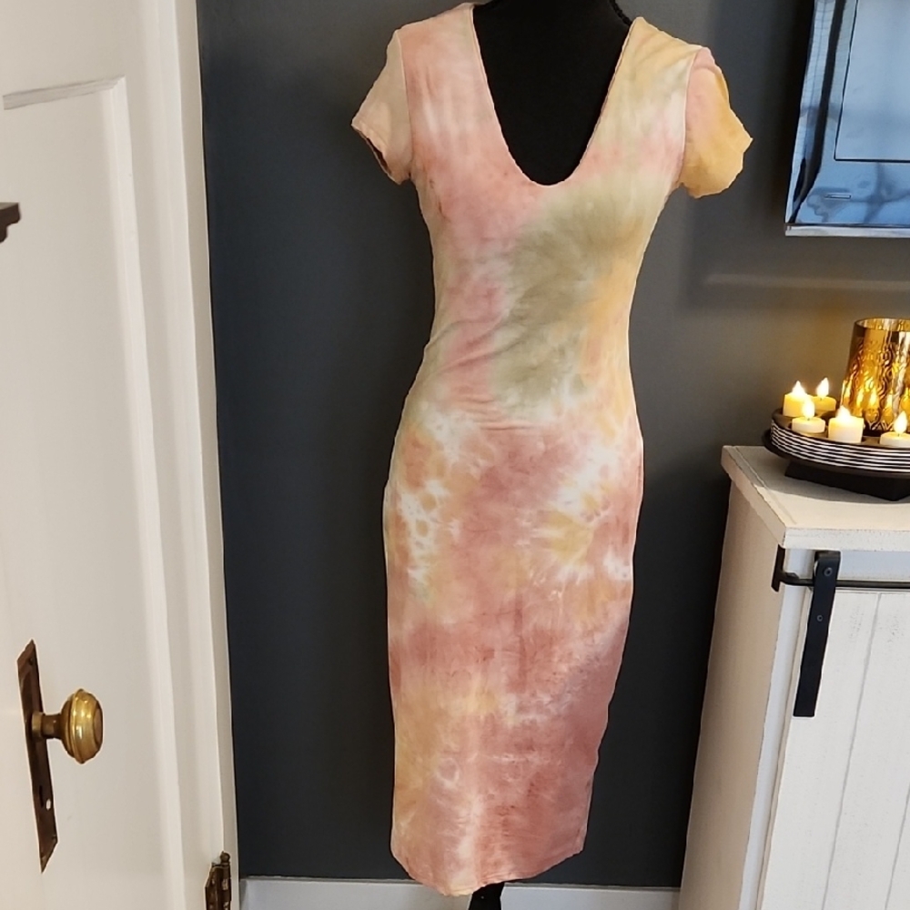 See You Monday Multicolor Tie-Dye Midi Dress